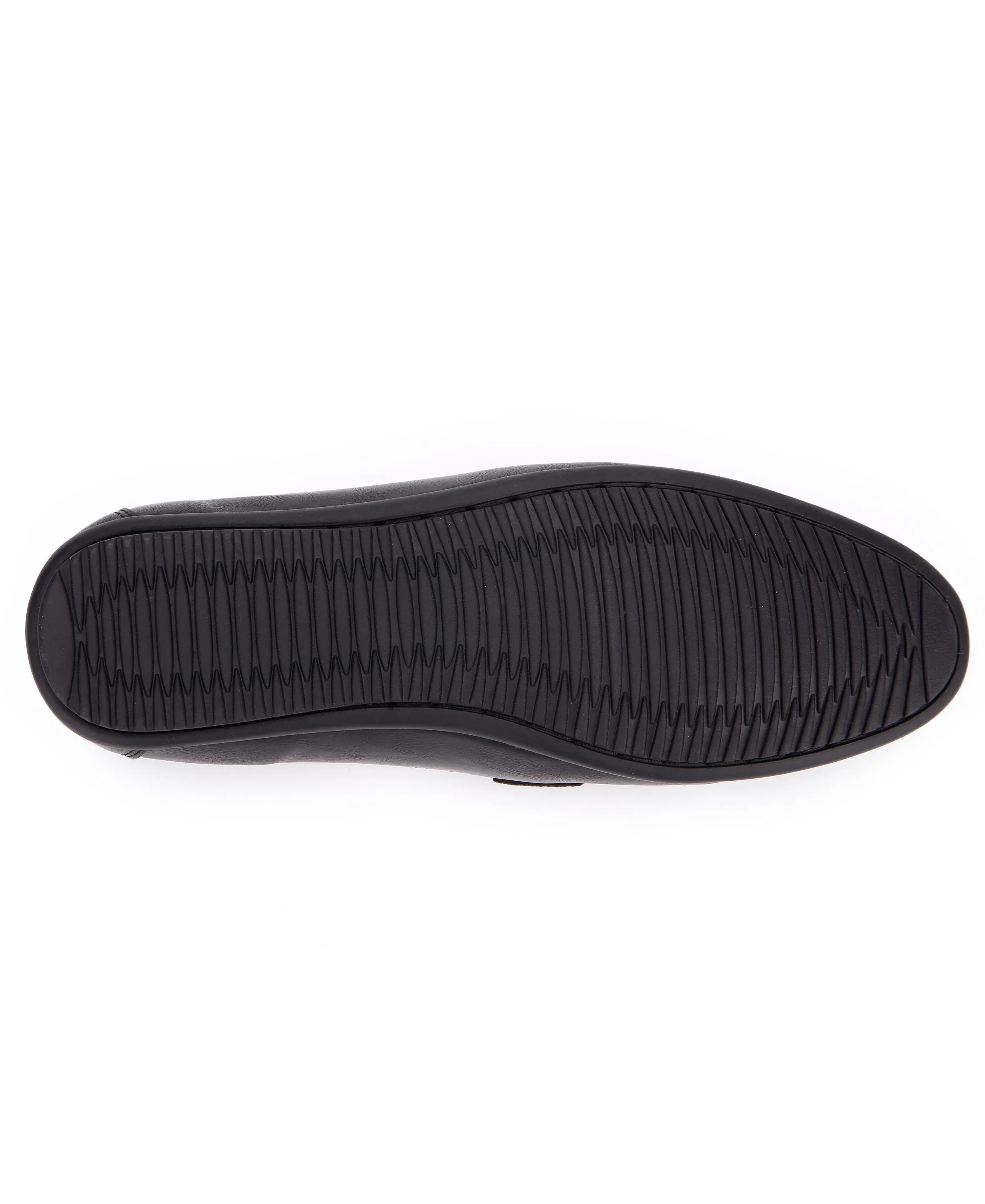 Embossed Step Moccasins - Black