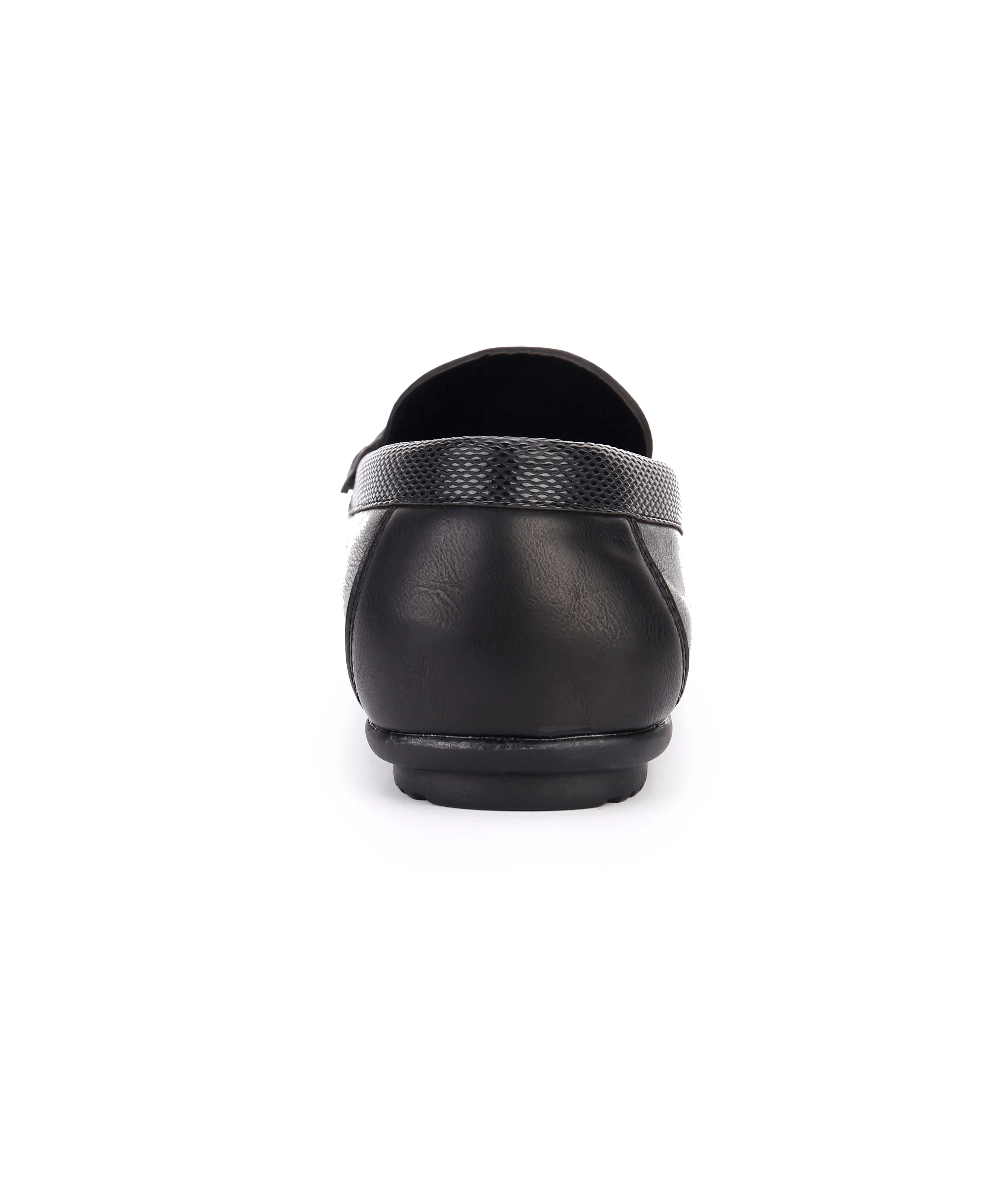 Embossed Step Moccasins - Black