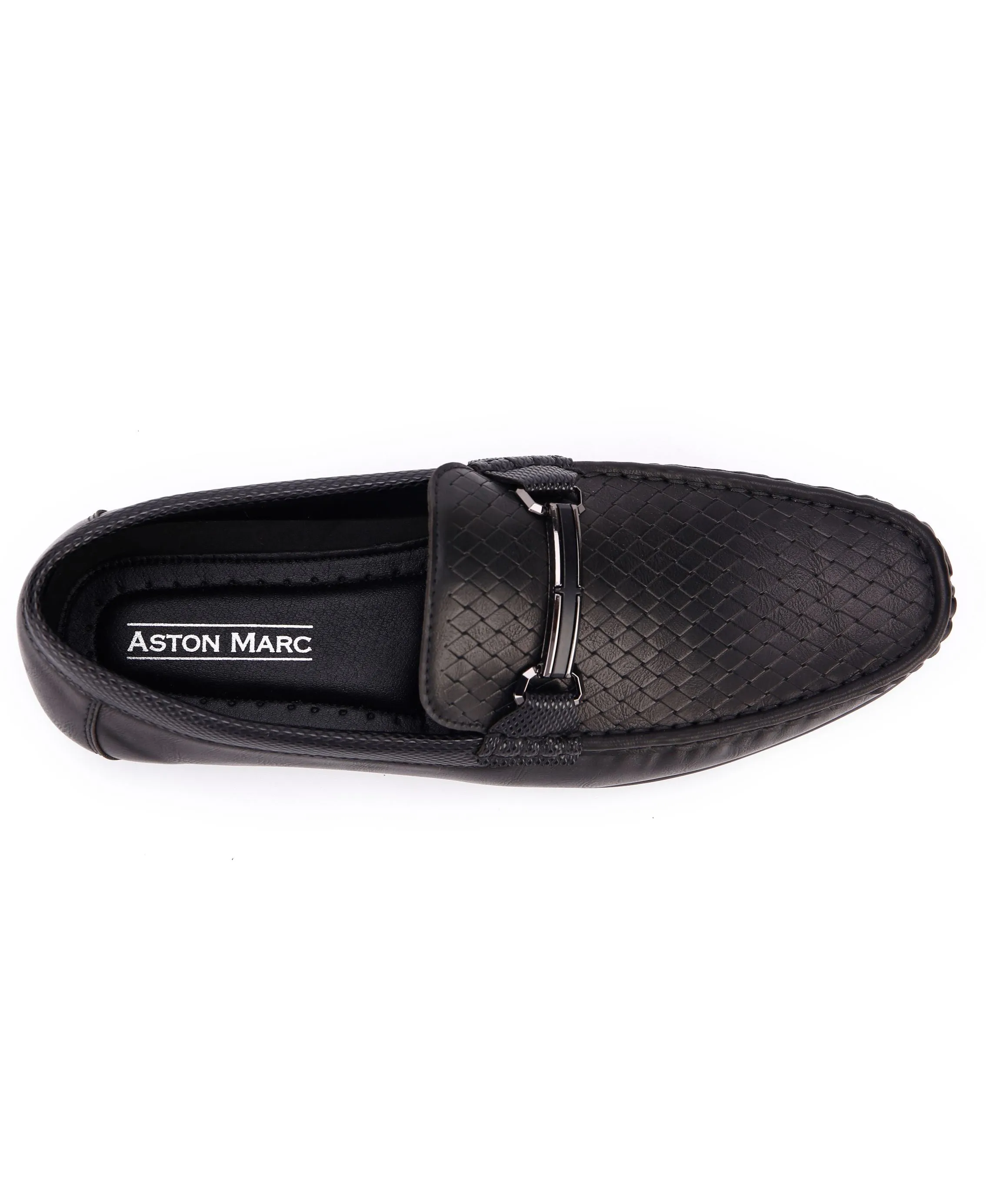 Embossed Step Moccasins - Black