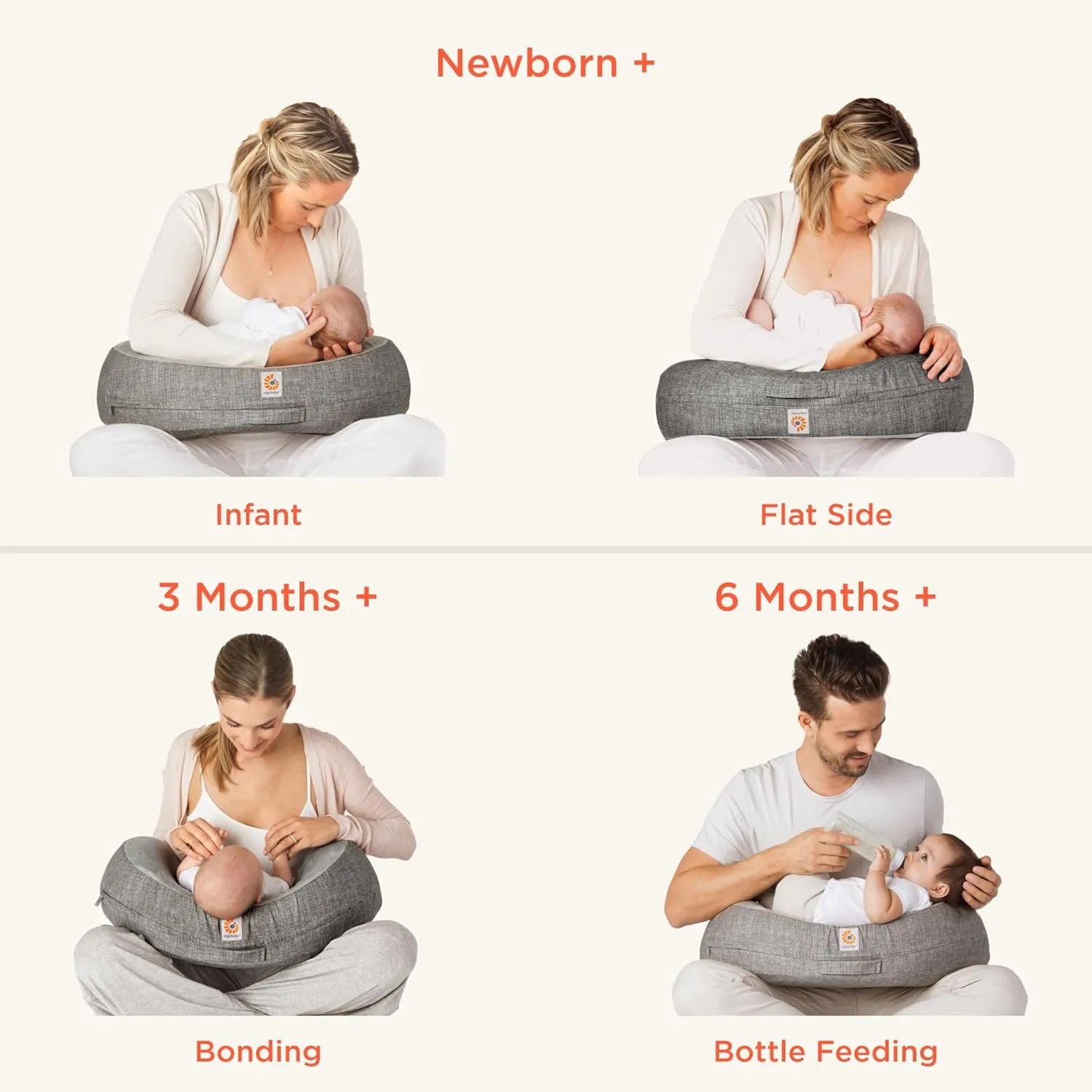 Ergobaby Natural Curve Nursing Pillow, Grey