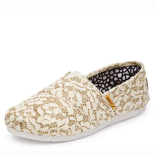 Espadrilles Non Breathable Loafers Women Canvas Slip Women Flat 2016 Spring New Clean lines Summer Lace Flats Shoes All-in-one