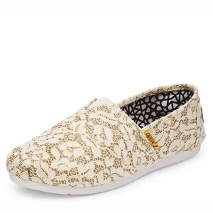 Espadrilles Non Breathable Loafers Women Canvas Slip Women Flat 2016 Spring New Clean lines Summer Lace Flats Shoes All-in-one