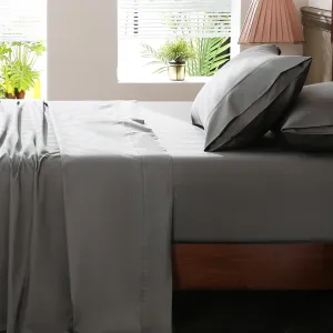 Extra Deep Pocket King Sheets 18-24 Inch 1000 Thread Count 100% Egyptian Cotton Sateen Weave Soft Breathable 4 Pieces（King，Dark Grey）
