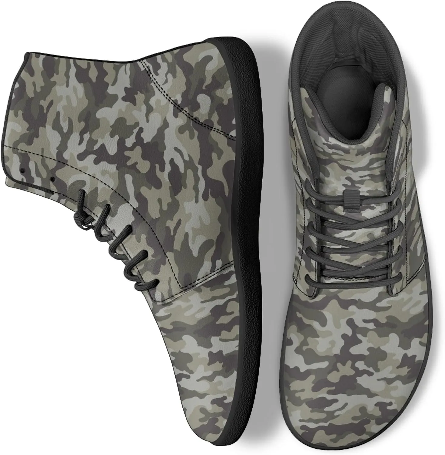Fashion Print Womens Mens High Top Barefoot Sneakers Flat Shoes