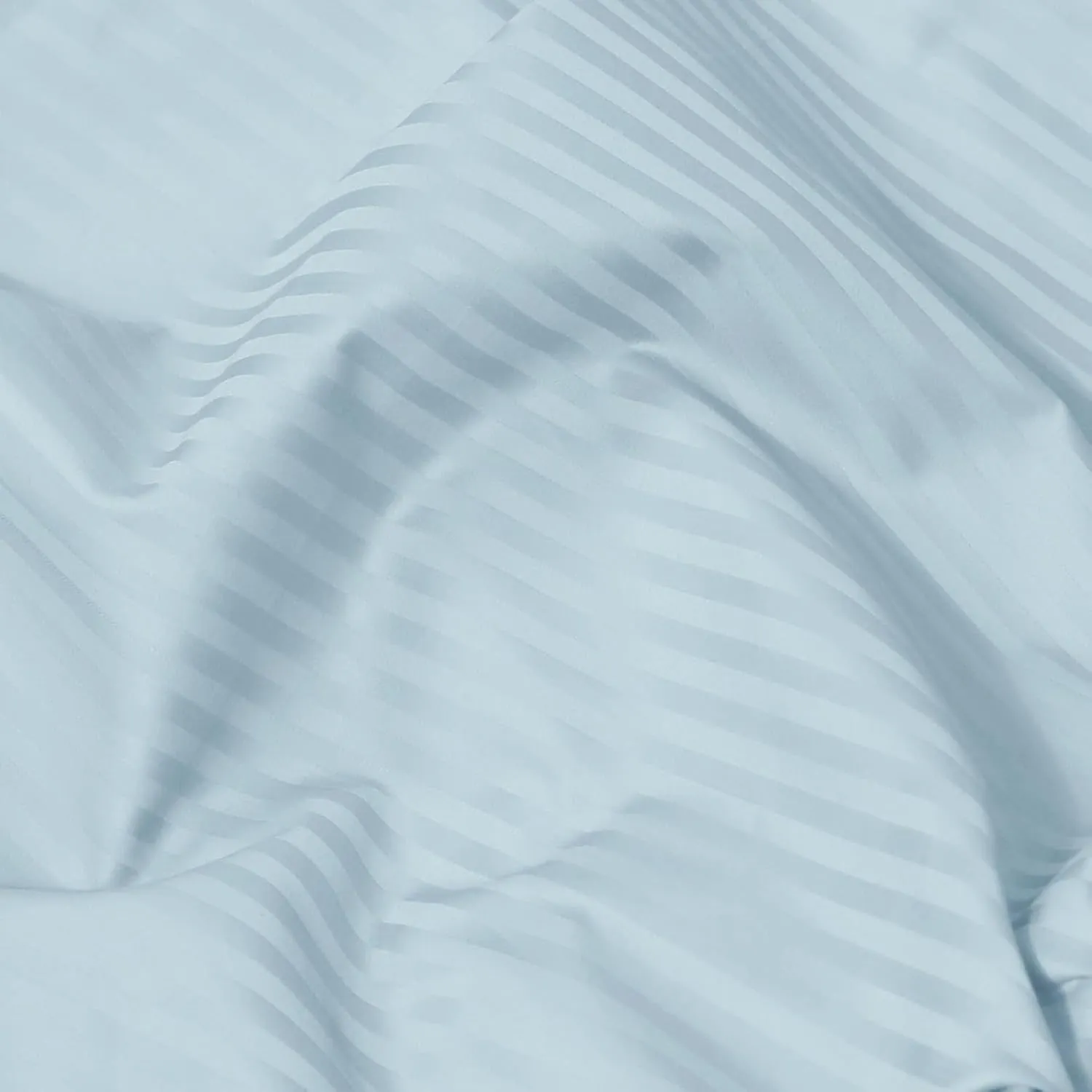 Feather & Stitch 500 TC King Size Damask Bed Sheet Set, 100% Cotton Soft Breathable Bedsheets, 4 Piece 18" Deep Pockets Sateen Weave Striped Bedding Mattress Resort Hotel Luxury- (Aqua, King)
