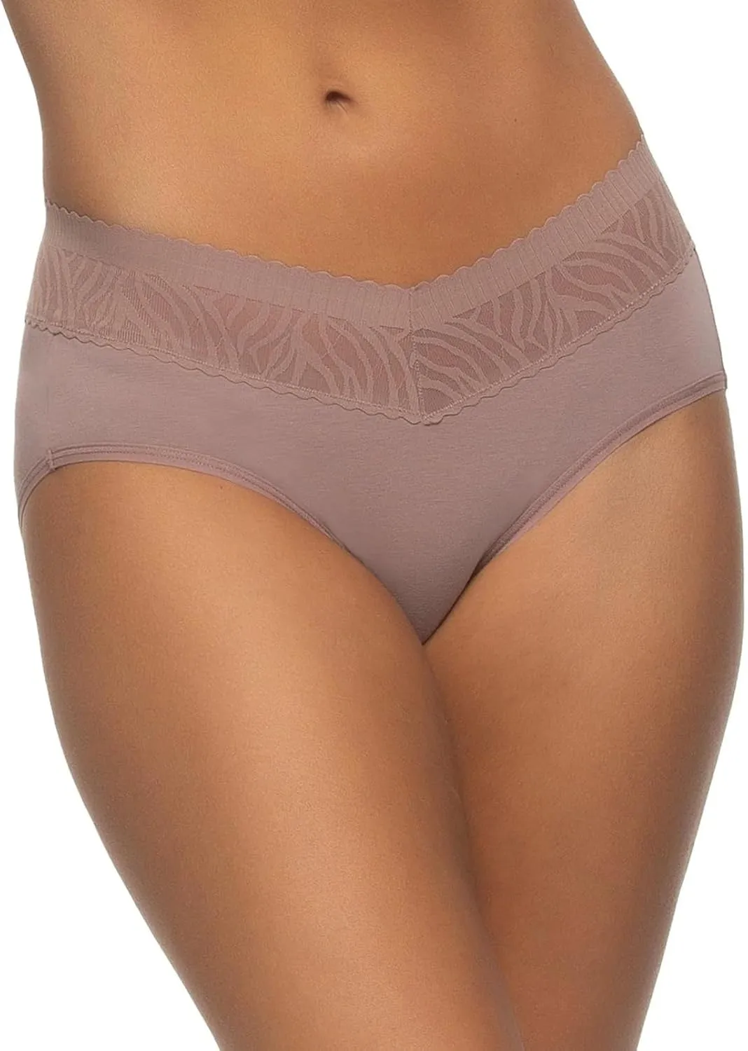 Felina Womens 5 Pack Stay In Place Mid-Rise Lace Hipster