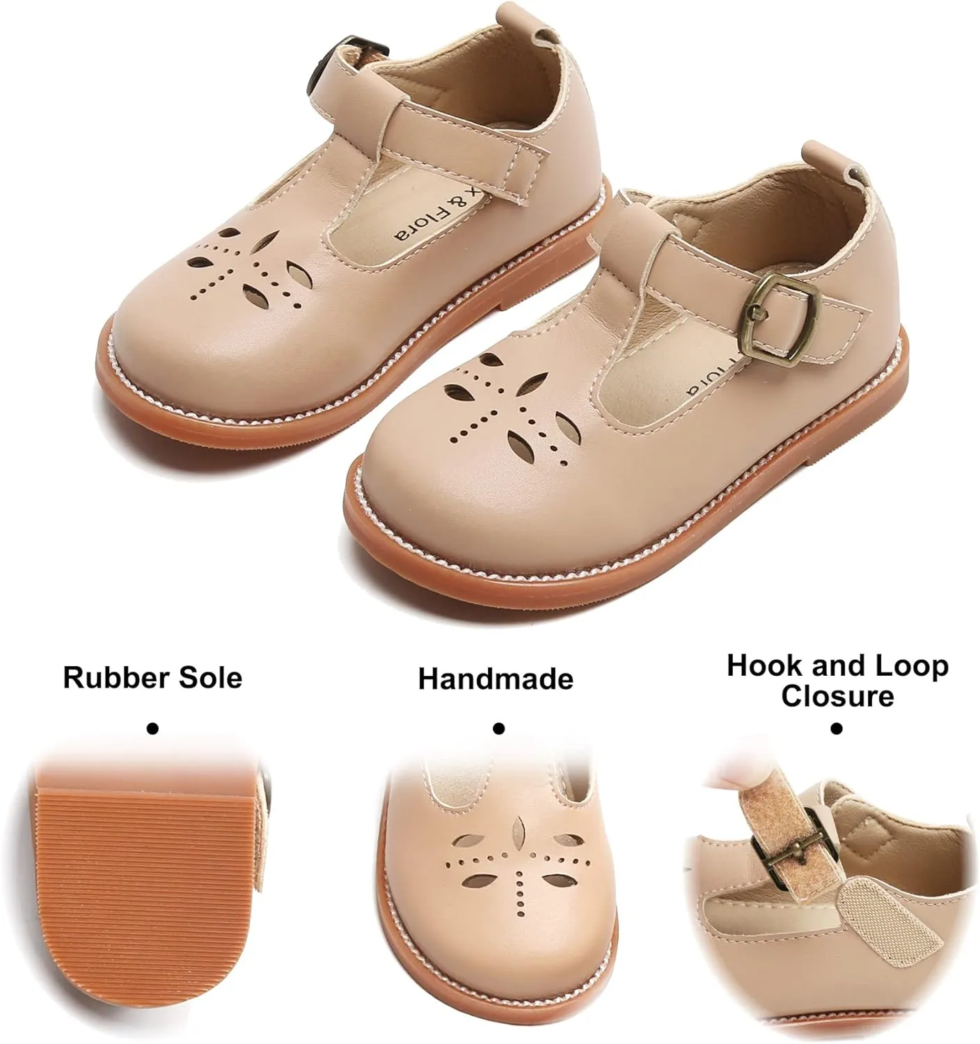 Felix & Flora Toddler Little Girl Mary Jane Dress Shoes - Ballet Flats for Easter Flower Girl Party School Shoes.
