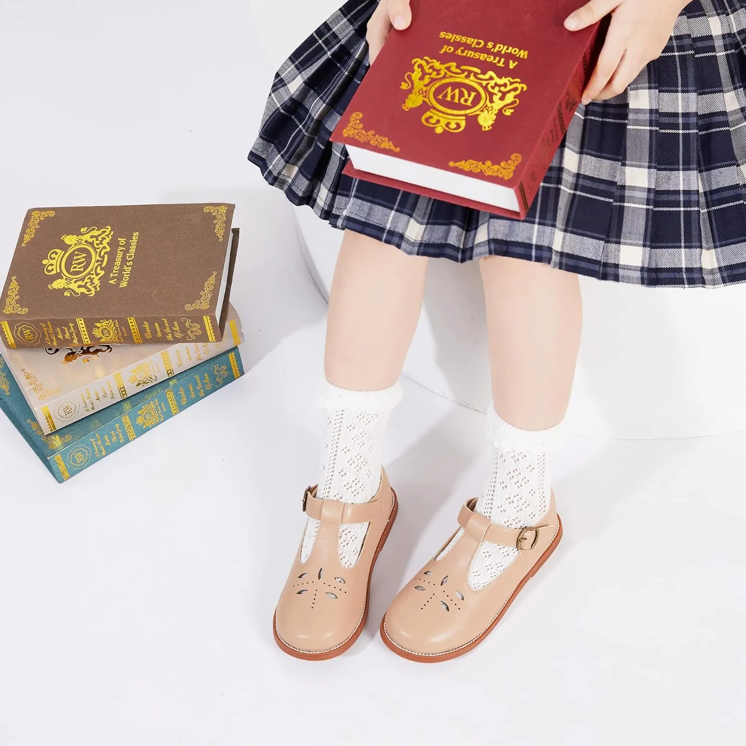 Felix & Flora Toddler Little Girl Mary Jane Dress Shoes - Ballet Flats for Easter Flower Girl Party School Shoes.