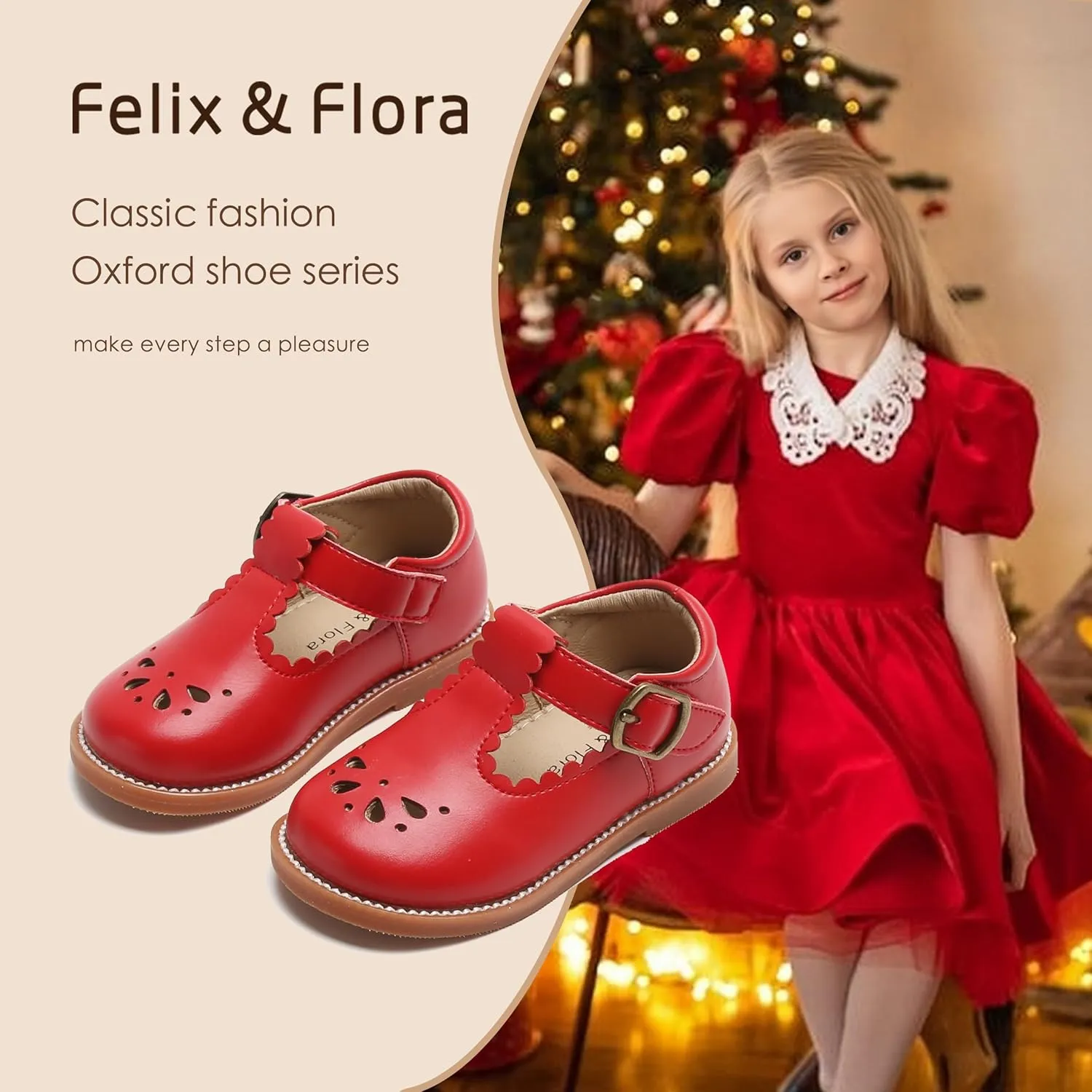 Felix & Flora Toddler Little Girl Mary Jane Dress Shoes - Ballet Flats for Girl Party School Shoes