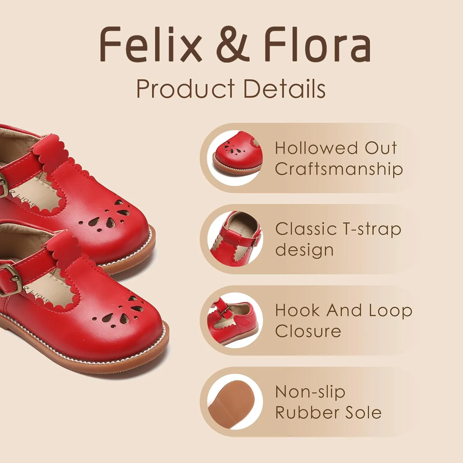 Felix & Flora Toddler Little Girl Mary Jane Dress Shoes - Ballet Flats for Girl Party School Shoes