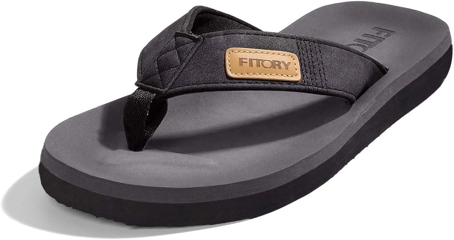 FITORY Men's Flip-Flops, Thongs Sandals Comfort Slippers for Beach