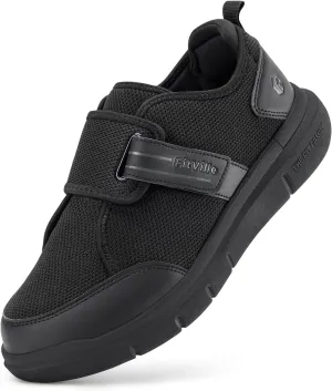 FitVille Diabetic Shoes for Men Extra Wide, Hook and Loop Walking Shoes for Elderly for Swollen Feet Foot Pain Relief Neuropathy - EasyTop V10