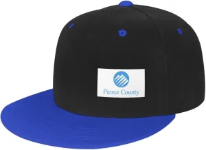 Flag of Pierce County, Washington Snapback Hats for Men Women Hat Baseball Cap Flat Bill Visor White Hat