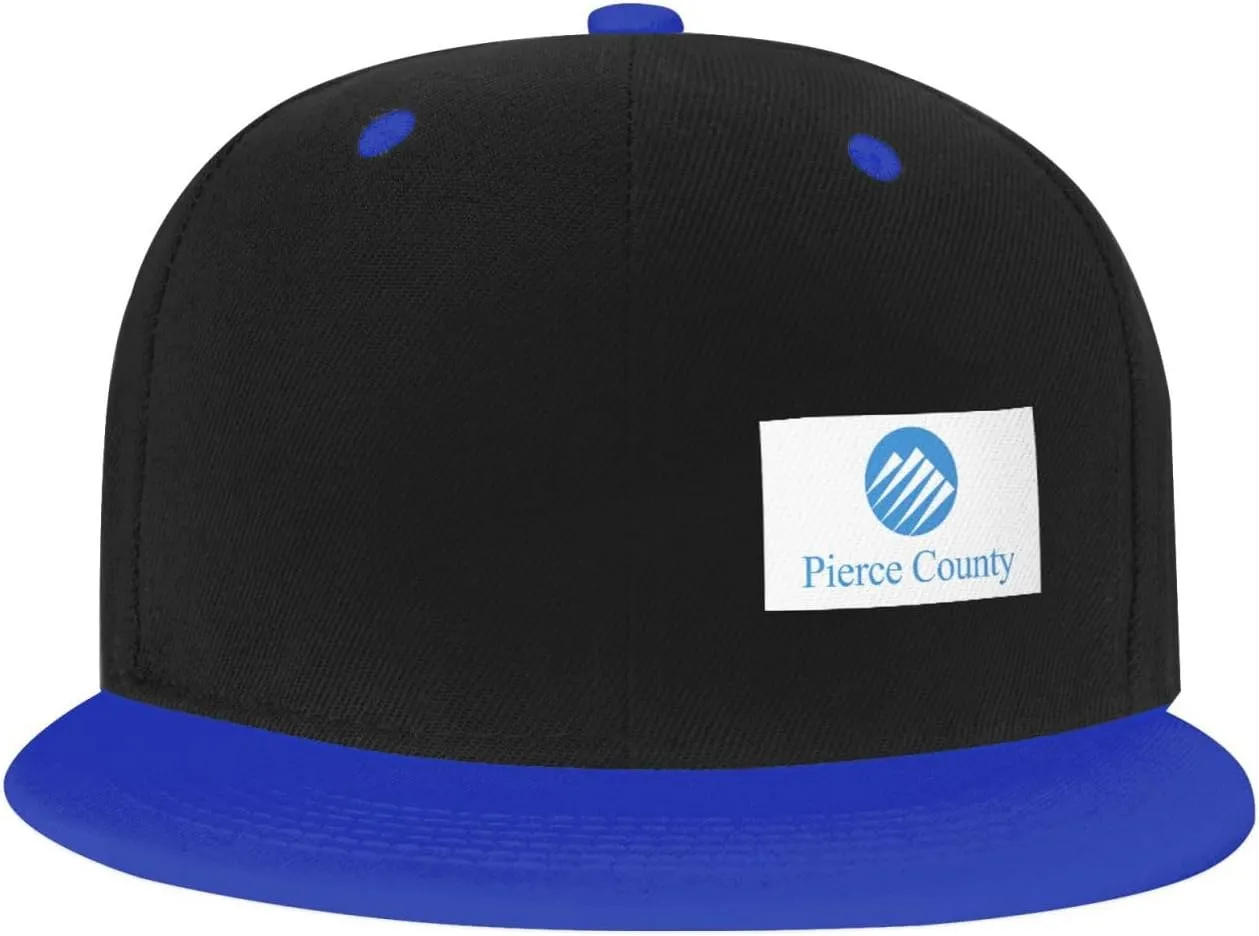 Flag of Pierce County, Washington Snapback Hats for Men Women Hat Baseball Cap Flat Bill Visor White Hat