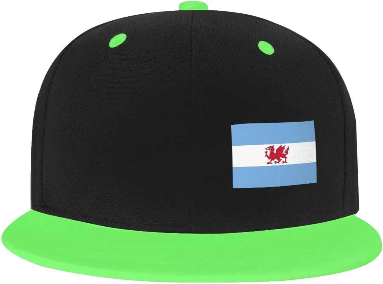Flag of The Welsh Colony in Patagonia Snapback Hats for Men Women Hat Baseball Cap Flat Bill Visor White Hat