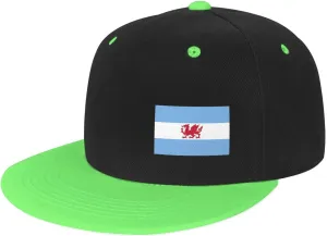 Flag of The Welsh Colony in Patagonia Snapback Hats for Men Women Hat Baseball Cap Flat Bill Visor White Hat