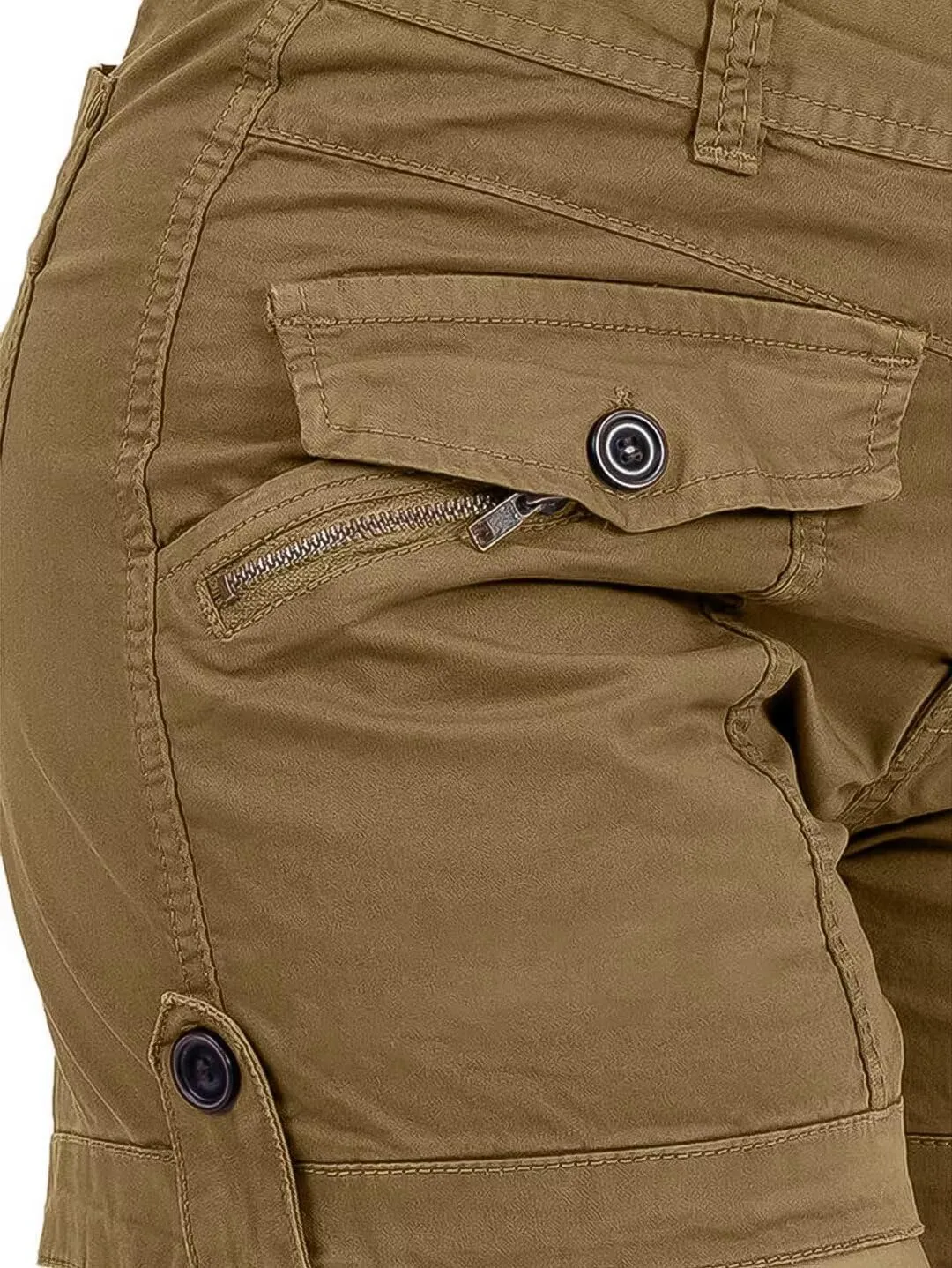 Flamingals Women's Cargo Shorts Mid Waist Trendy Summer Hiking Shorts with Flat Pocket for Women