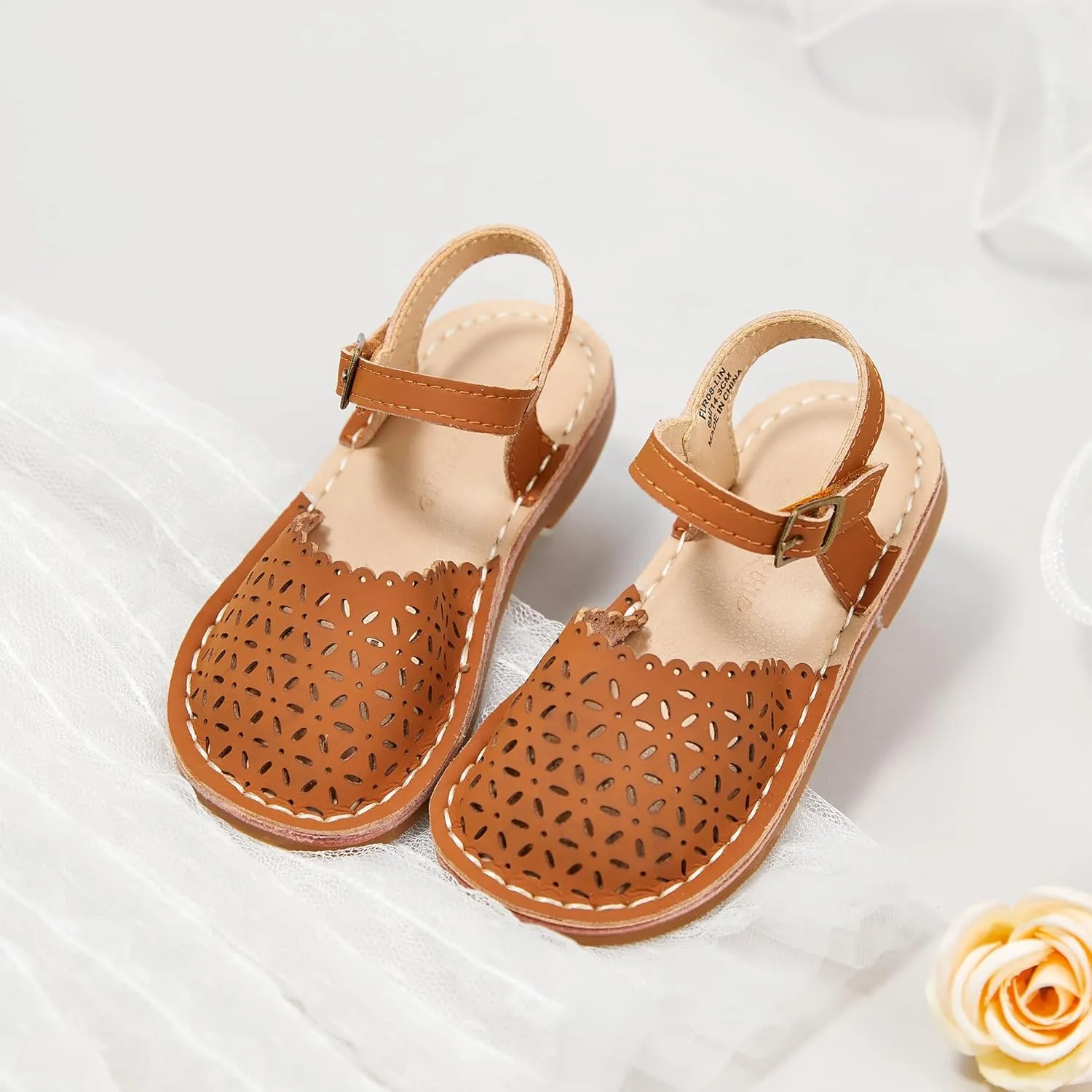 Flaryzone Toddler/Little Kids' Classic Rome Open-Toe Flat Sandals