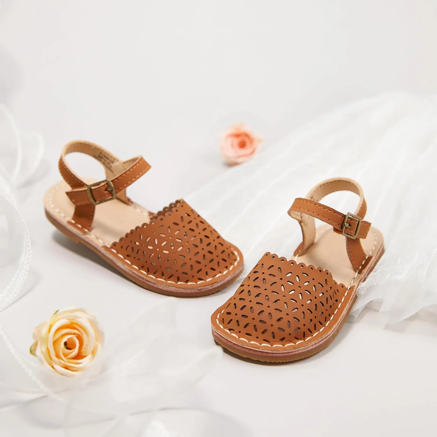 Flaryzone Toddler/Little Kids' Classic Rome Open-Toe Flat Sandals