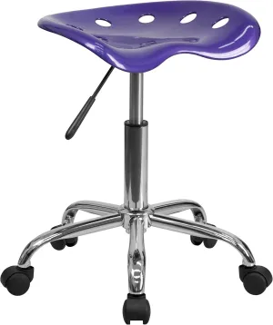 Flash Furniture Taylor Vibrant Violet Swivel Tractor Seat and Chrome Stool with Contoured Comfort Seat