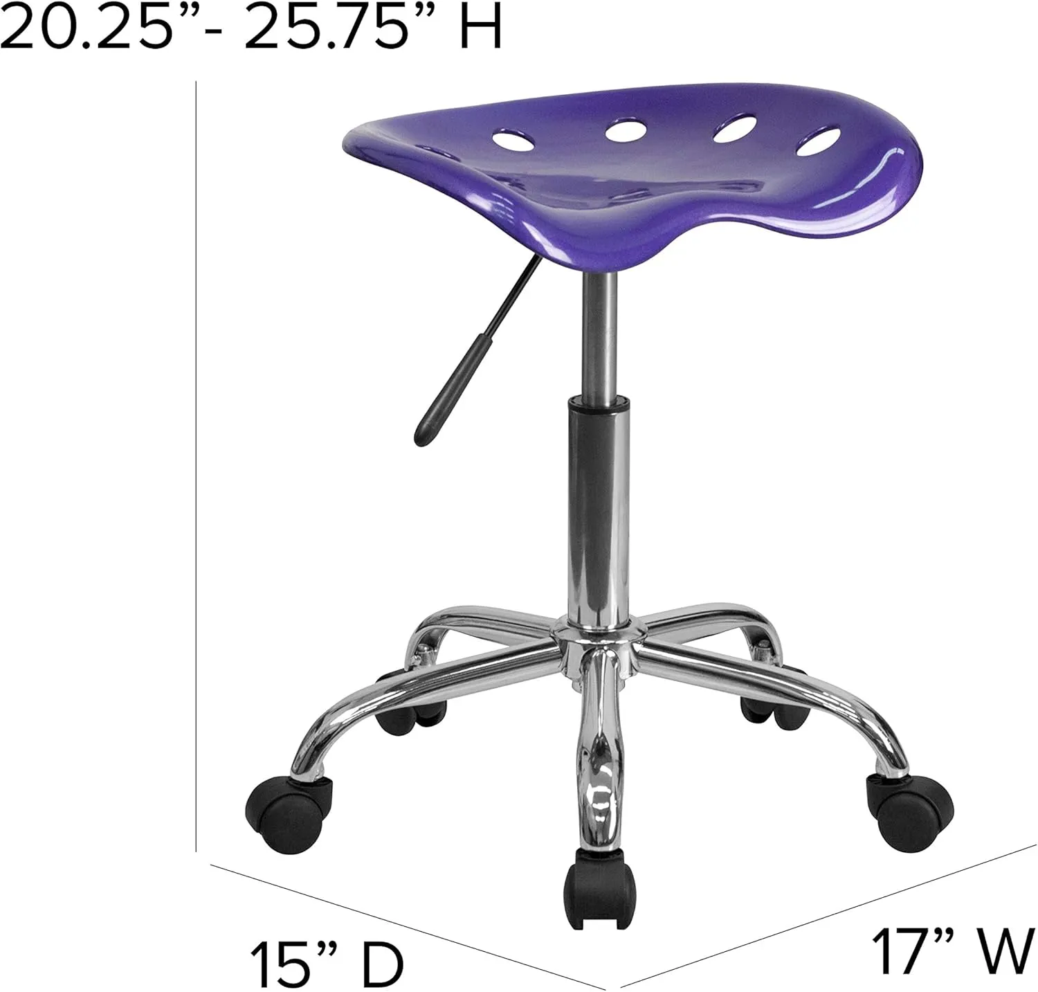 Flash Furniture Taylor Vibrant Violet Swivel Tractor Seat and Chrome Stool with Contoured Comfort Seat