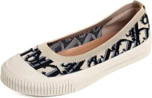 Flats for Women Round Toe Slip On Casual Shoes Breathable Knitted Loafers Comfortable Dressy Ballet Flats