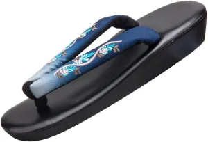 Flip-flop Japanese clogs Slippers,Woman’s Japanese Traditional Clogs Geta Sandals,Kimono Soft Soled Grass Clogs,Printed Women's Slippers