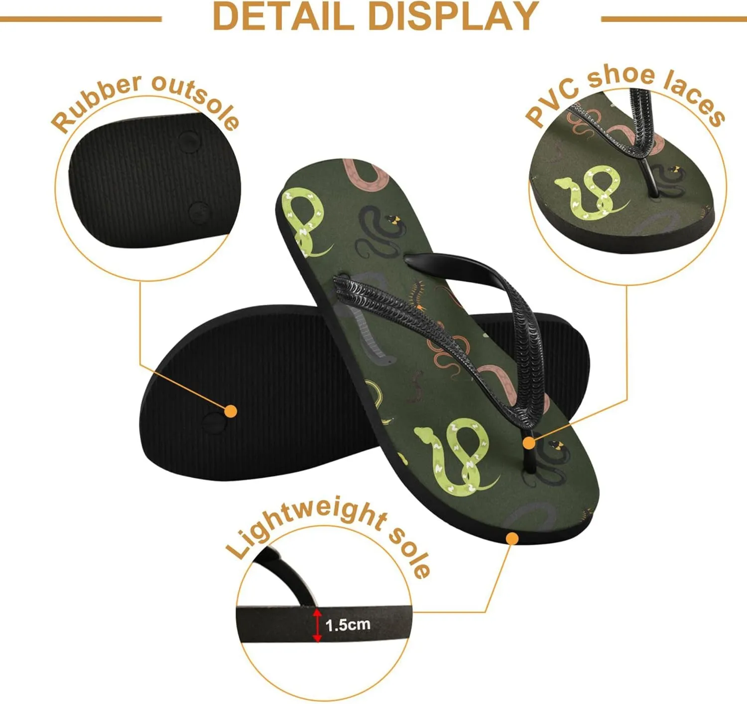Flip Flops for Men Women Summer Sandals Bathroom Shower Shoes