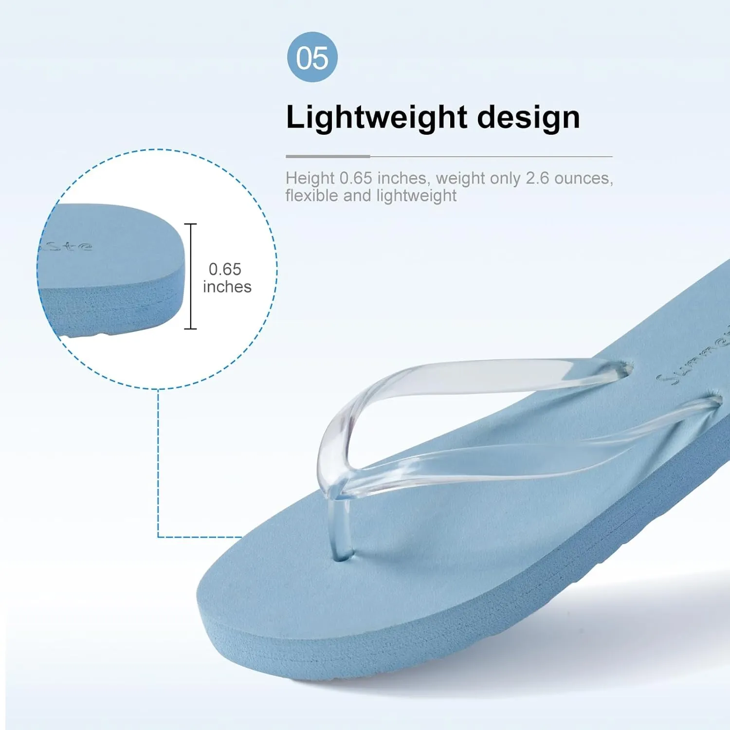 flip flops for women Beach Sandals Premium Rubber Ultra Soft Flip Flops Outdoor Slippers Flip Flops with Clear Laces Casual