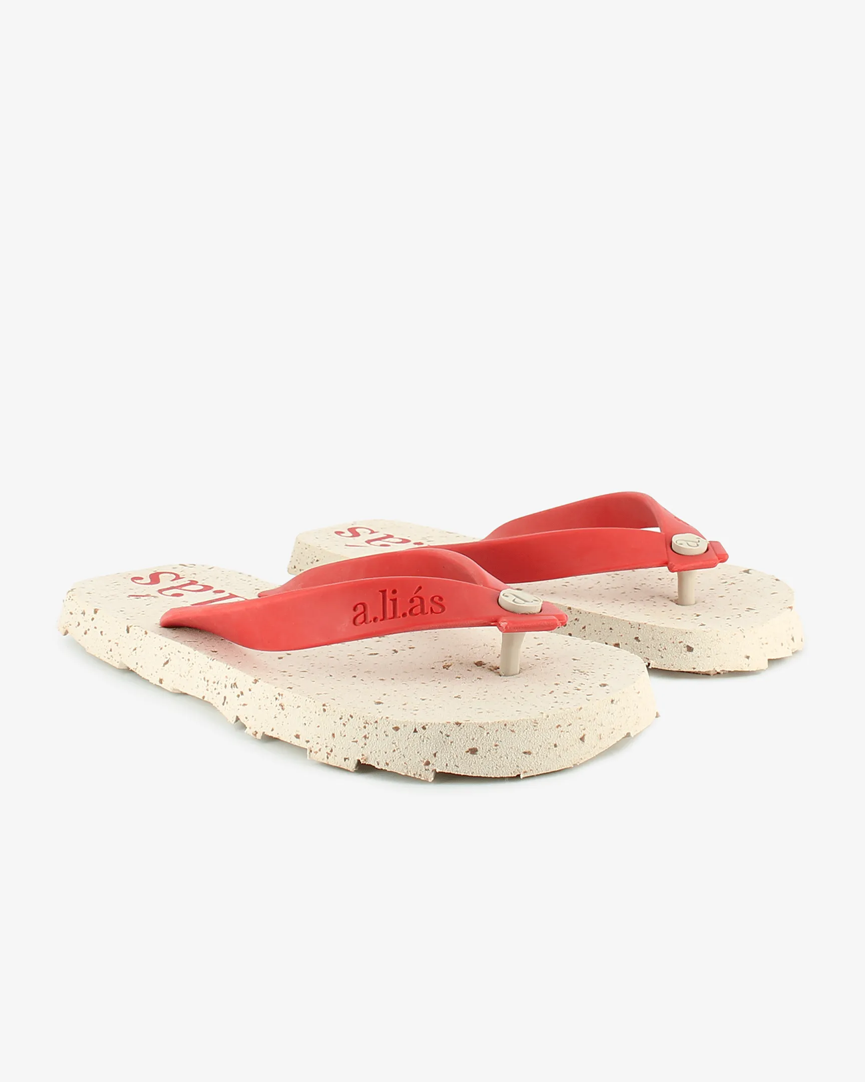 Flos Recycled Rubber Flip Flops | Sand/Paprika Red