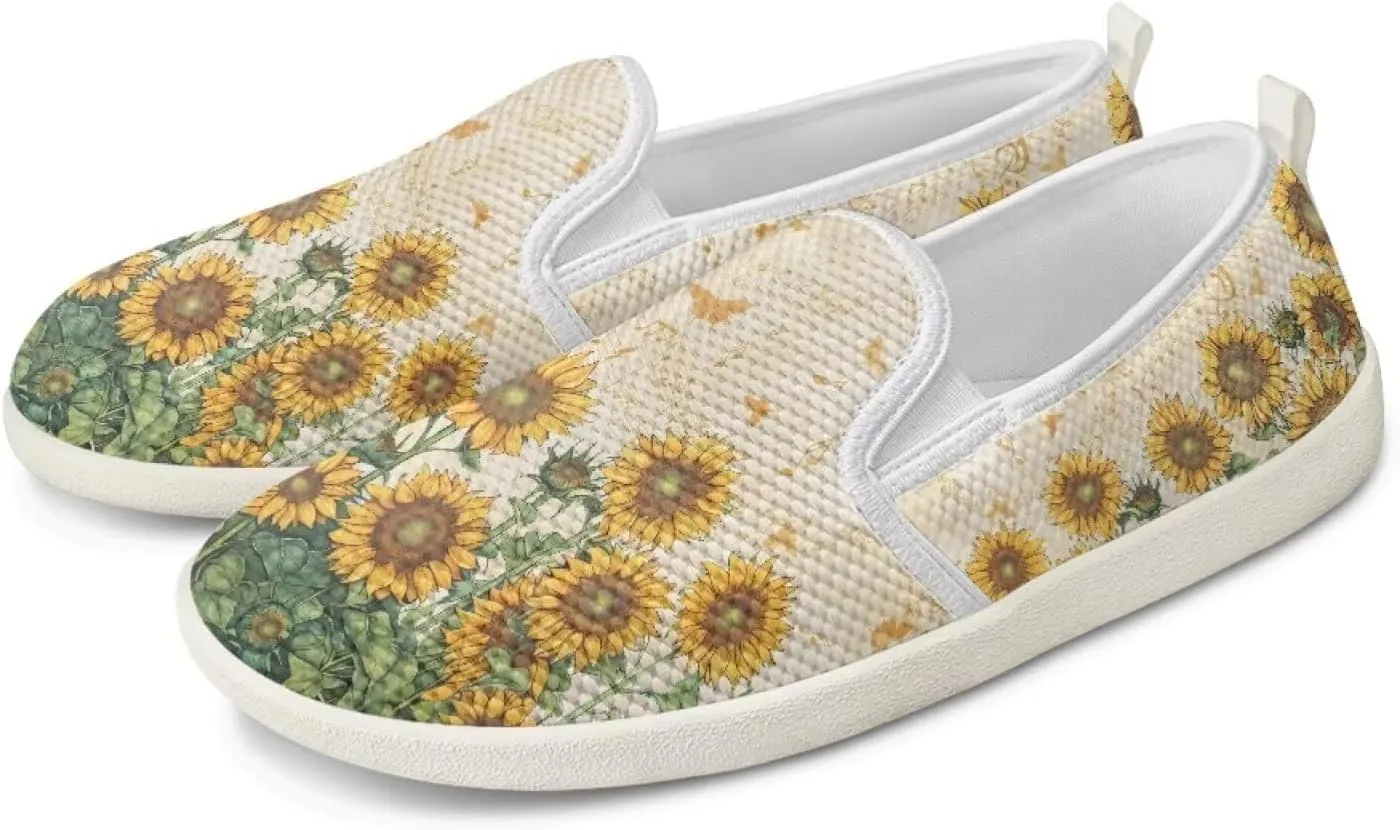 Flower Pattern Flat Mesh Shoes | Slip-Resistant Work Shoes & Tennis Shoes | Comfortable & Stylish Shoes for Women