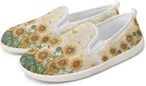 Flower Pattern Flat Mesh Shoes | Slip-Resistant Work Shoes & Tennis Shoes | Comfortable & Stylish Shoes for Women