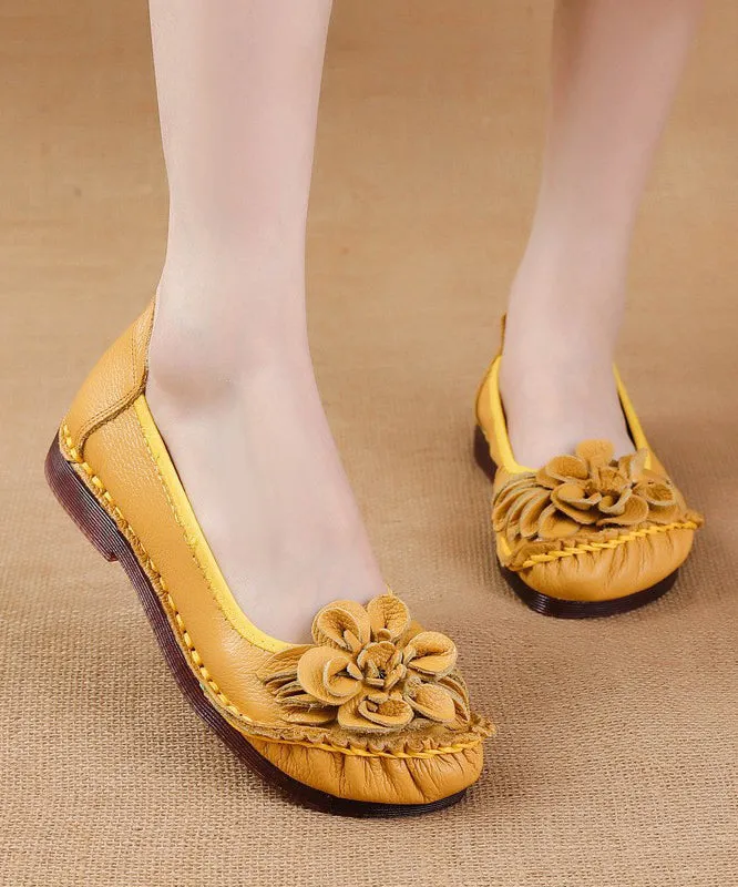 For Shoes Leather Women Cowhide Splicing Soft Black Flat