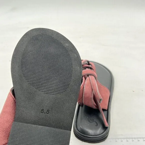 FOWT Wine Split Round Toe Sandals Lace up Strappy Soft Flip Flop Casual Flats