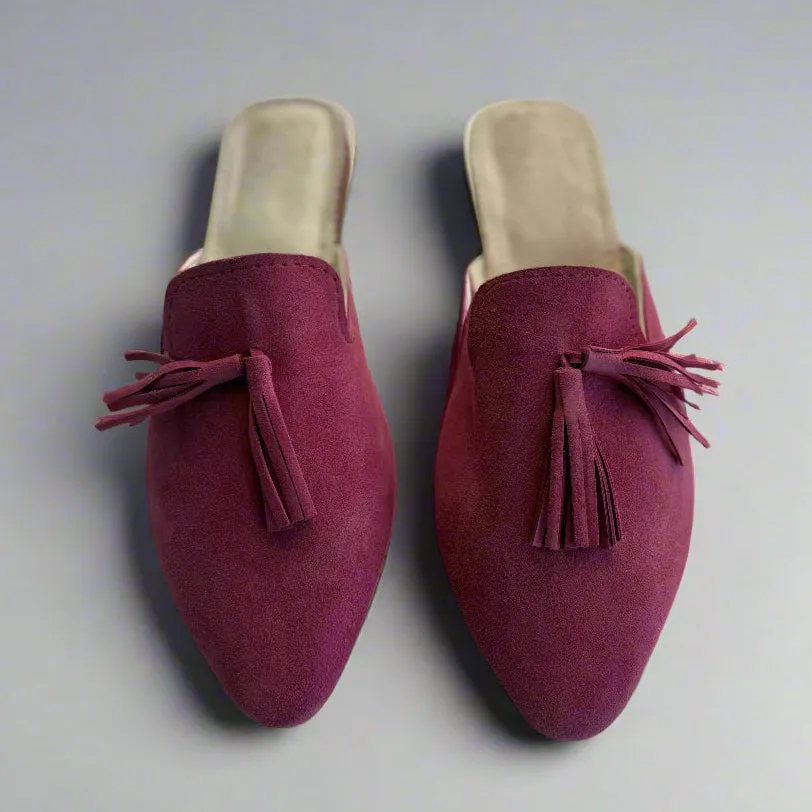 Fuchsia Tassel Mule