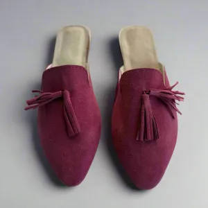 Fuchsia Tassel Mule
