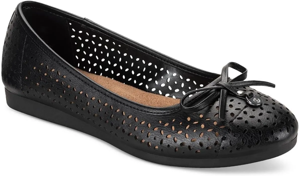 Giani Bernini Womens Faux Leather Memory Foam Ballet Flats Black 10 Medium (B,M)