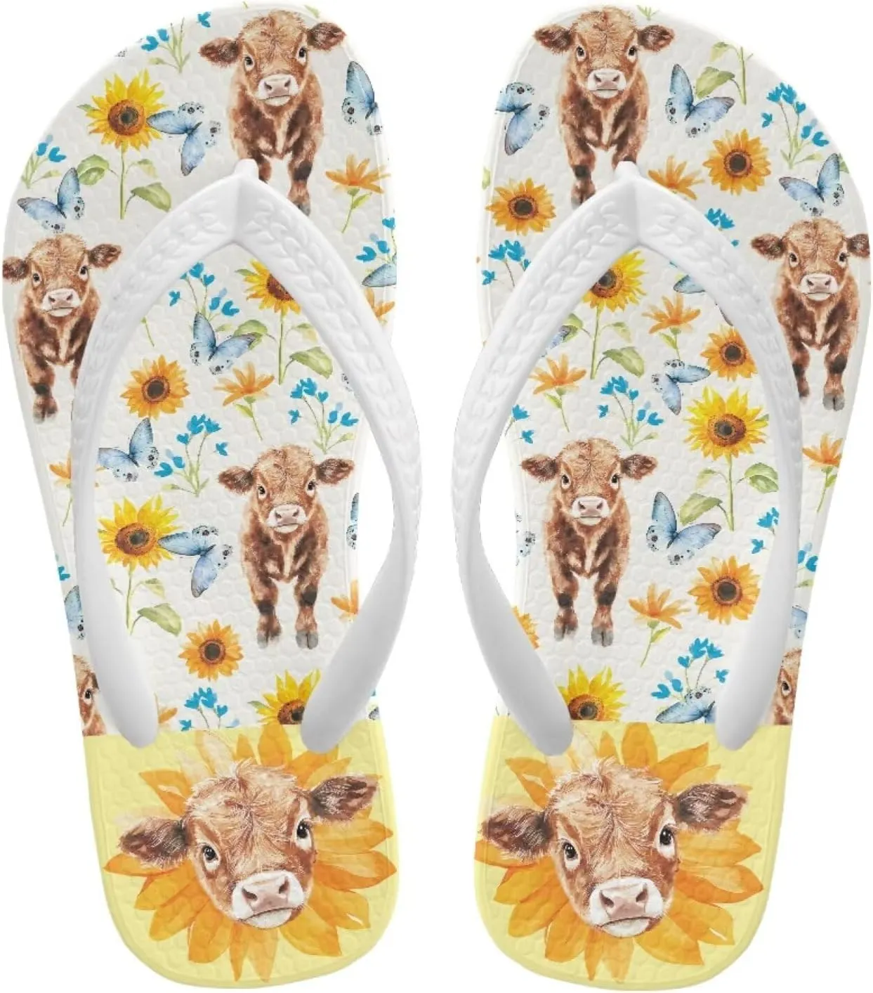 Girls Horse Print Kids Flip Flops Sandals Summer Water Shoes Quick Dry Causal Thong Sandals for Beach Pool Swim