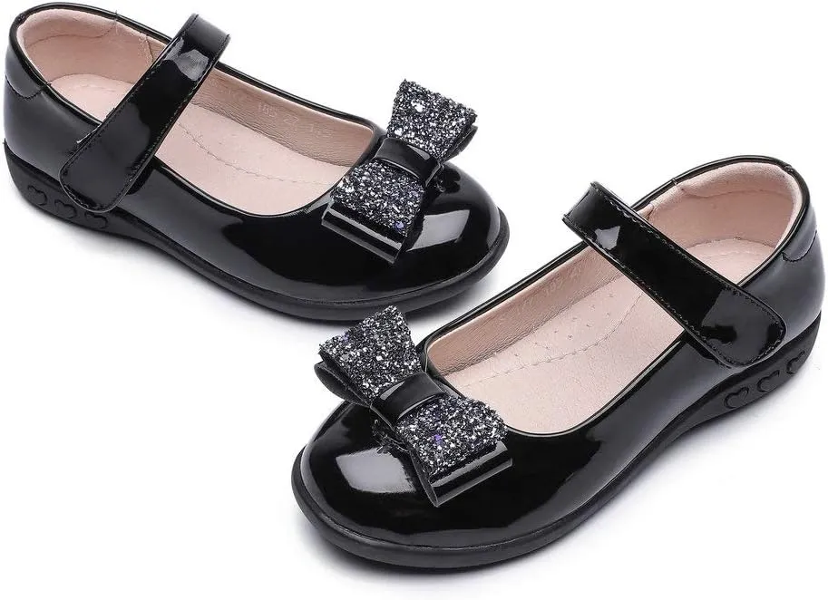 Girls Mary Jane Strap School Uniform Dress Flat Ballet Shoes