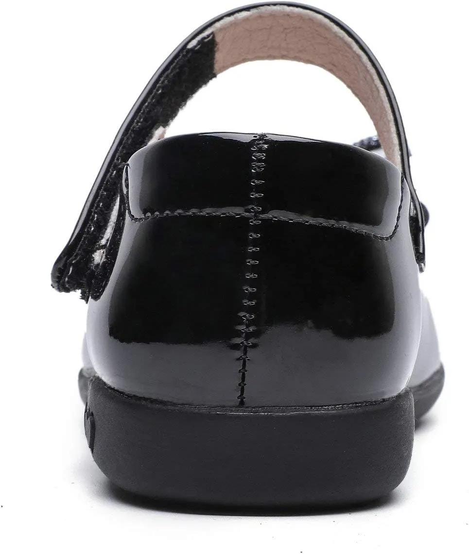 Girls Mary Jane Strap School Uniform Dress Flat Ballet Shoes