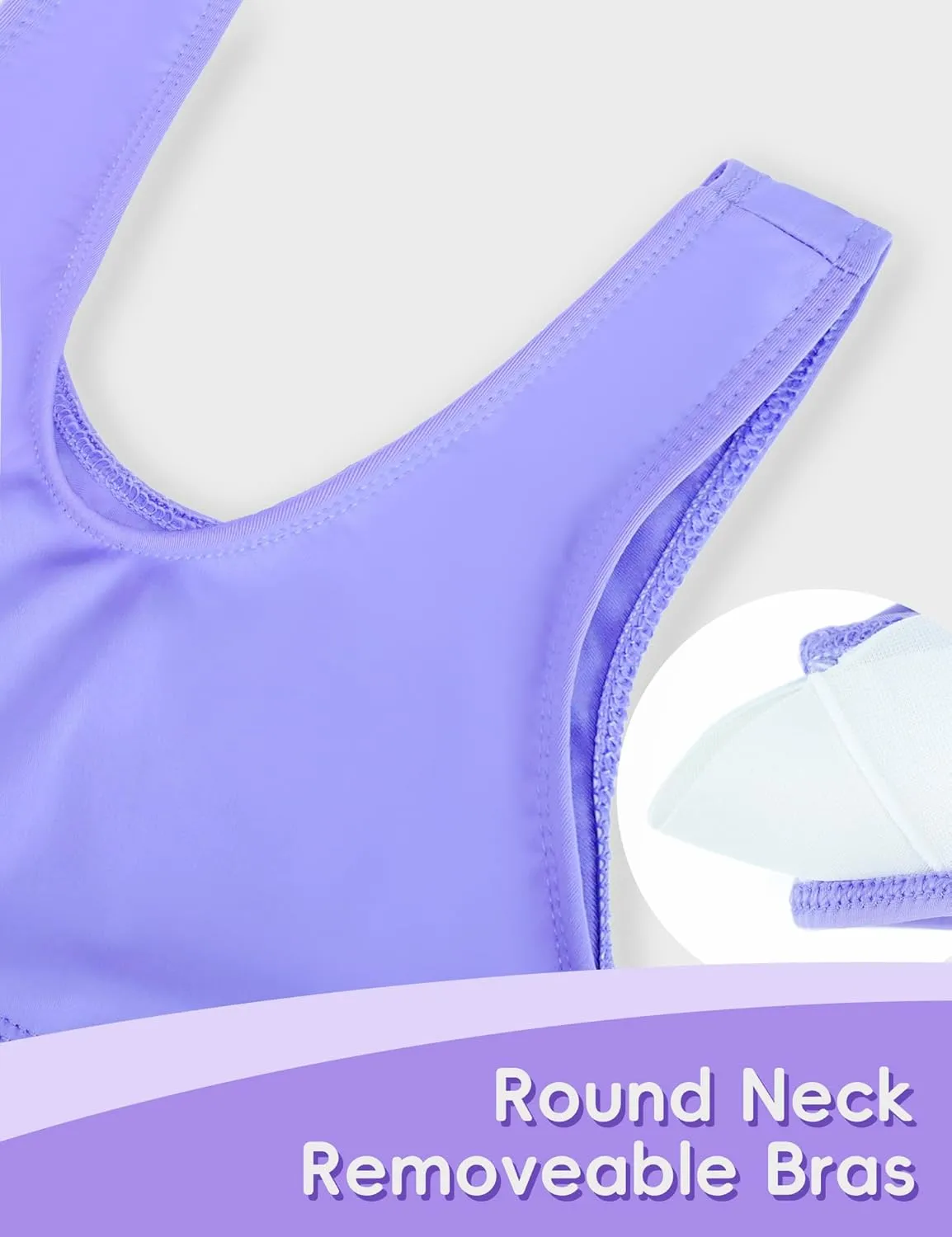 Girls Swimsuits Two Piece Bathing Suits Sport Beach Bikini Sets UPF 50  Teen Summer Swimwear with Chest Pad
