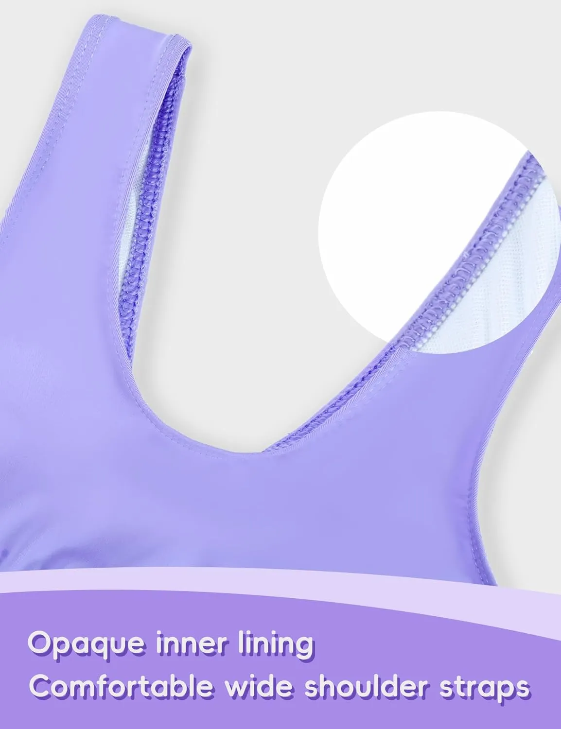 Girls Swimsuits Two Piece Bathing Suits Sport Beach Bikini Sets UPF 50  Teen Summer Swimwear with Chest Pad