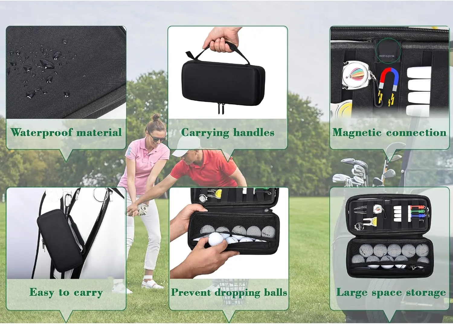 Golfs Glove Holder Protective Hard Shell Golfs Accessories Case Golfs Balls Storage Box Golfs Gifts for Men and Women