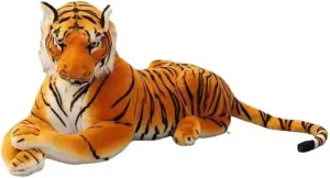 GracesDawn Stuffed Animals-Tiger 26.8 inches (Including Tail Size), Plush Animal Cat for Jungle Theme, Decoration, Cuddling, Ideal Gift for Children (Brown Tiger)