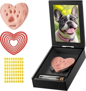 Grarry Pet Memorial Shadow Box with Paw Print Impression Kit Keepsake, 4”X6” Dog Cat Picture Frame, DIY Pawprint Clay Ornament Gift, Acrylic Loss of Dogs Sympathy Gifts with Hair Bottle for Pets Lover