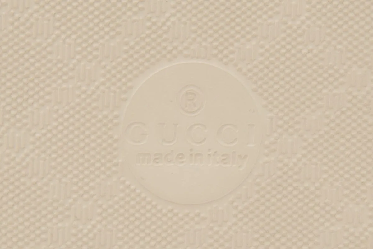 Gucci Ivory Rubber Logo Flip Flop Sandals SZ 40