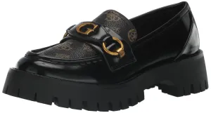 Guess Women's Almost Loafer Flat, Black Logo, 9.5