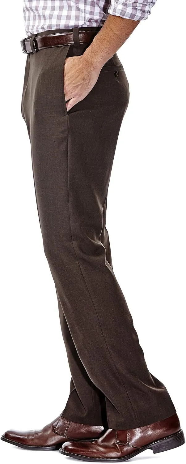 Haggar Men's E Clo Repreve Stria Classic Fit Flat Front Dress Pant