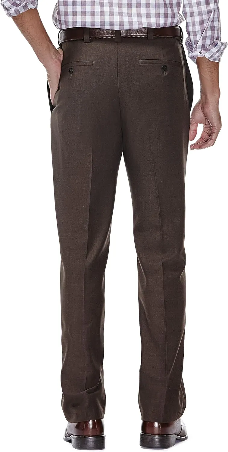 Haggar Men's E Clo Repreve Stria Classic Fit Flat Front Dress Pant