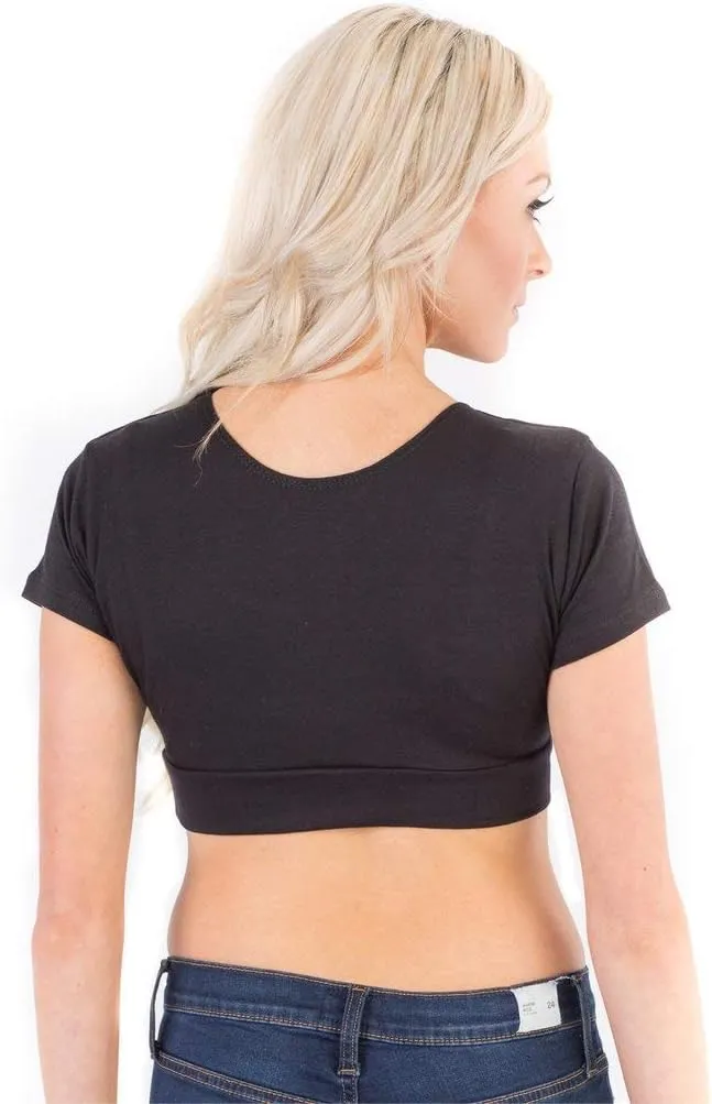 HALFTEE Peekaboo Short Sleeve Layering Tee | Crop Tops for Women & Teens | XS-3X